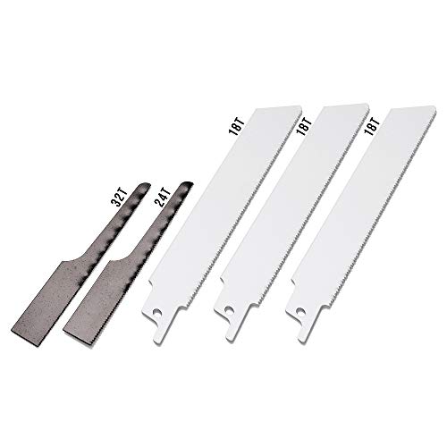 Berkling Tools 10 Pcs Air Saw And Air File Blade Bundle Kit: 3X18 Tpi / 1X24 Tpi / 1X32 Tpi Bi-Metal Saw Blades, And Rectangular, Round, Half Round, Triangular, Square Metal File Needle Blade One Each #TOP3