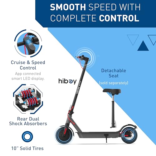 Image of Hiboy S2 Pro Electric Scooter, 500W Motor, 10 inch Solid Tires, 25 Miles Range, 19 Mph Folding Commuter Electric Scooter for Adults