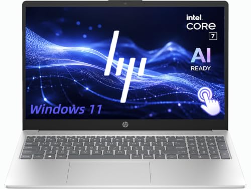 Image of HP 15.6 inch Touchscreen Laptop, 10-Core Intel Core 7 150U, 16GB RAM, 1TB SSD, FHD IPS Display, Privacy Camera, Numeric Keypad, Copilot AI Key, Wi-Fi 6, Windows 11