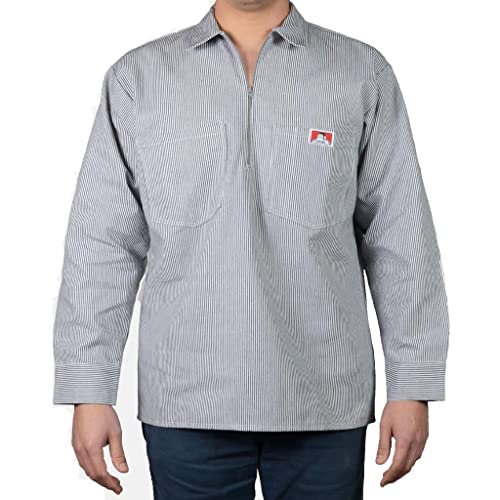 Ben Davis Men's Long Sleeve Striped Button-Up Work Shirt