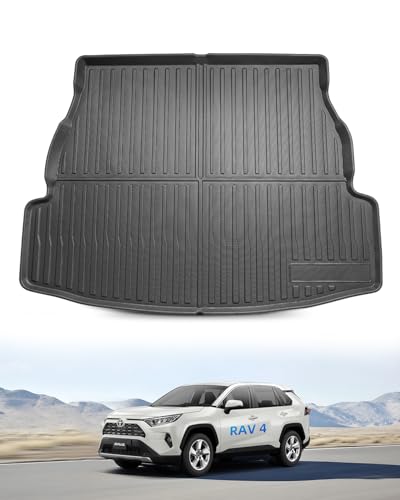 LANGBEAN Tapis de Coffre pour Toyota RAV4 XA50 2025 2024 2023 2022 2021 2020 2019, RAV4 Hybrid Tapis de Coffre Arrière d'origine en TPE avec Rebord Élevé, Accessoires Antidérapant et Étanche