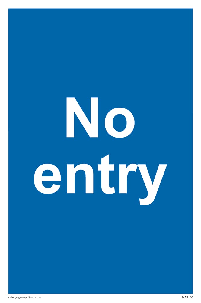 Pack of five - NO ENTRY Sign - 100x150mm - A6P