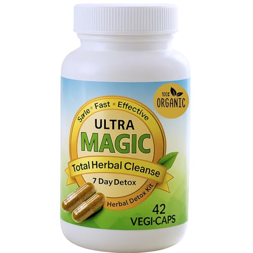 Magic Detox – 7 Day Maximum Strength Herbal Cleanse | Full Body Detox Kit Supplement with Organic Herbs for Bloat Relief, Liver & Kidney Support – Vegan Capsules