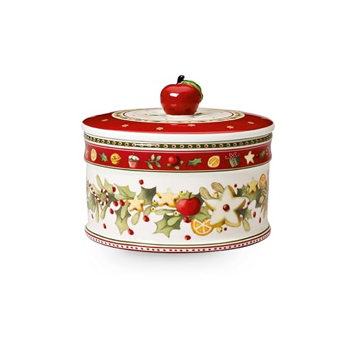 Villeroy & Boch Winter Bakery Delight Scatola Pasticceria, Porcellana, Bianco/Rosso, Mezzo