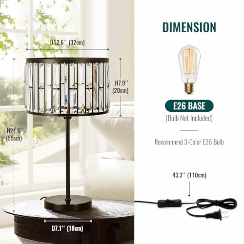 Siljoy Modern Bedside Crystal Table Lamp thumb #7