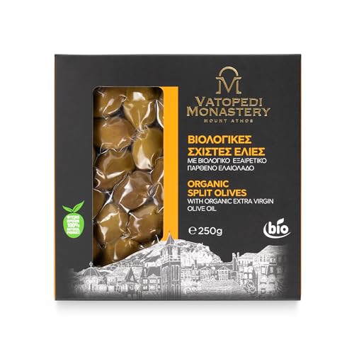 Aceitunas Orgánicas Partidas de los Olivares Antiguos del Monasterio de Vatopedi, Monte Athos - 250g