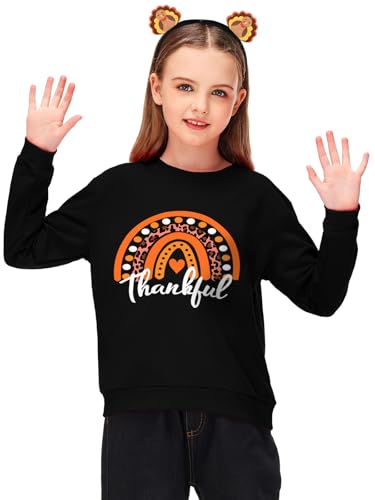 Image of Remimi Kids Halloween Sweatshirt Long Sleeve Thanksgiving Tops 3-14 Years