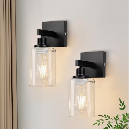 2 Pecas Arandela de Parede Preto, Luminaria Parede, Arandelas de ...