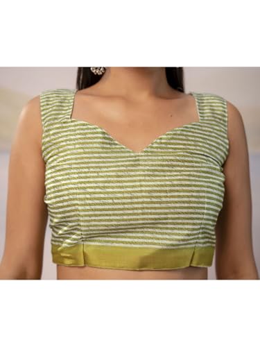 Image of Satrani Women's Silk Printed Ready To Wear Saree with Unstitched Blouse Piece