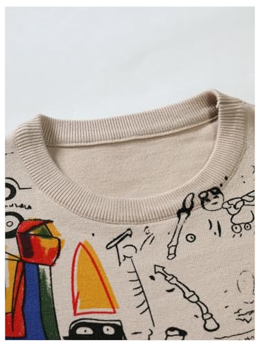 Men's Graphic Sweater Cartoon Long Sleeve Sweater Colorful Crew Neck Pullover Sweaters Streetwear3