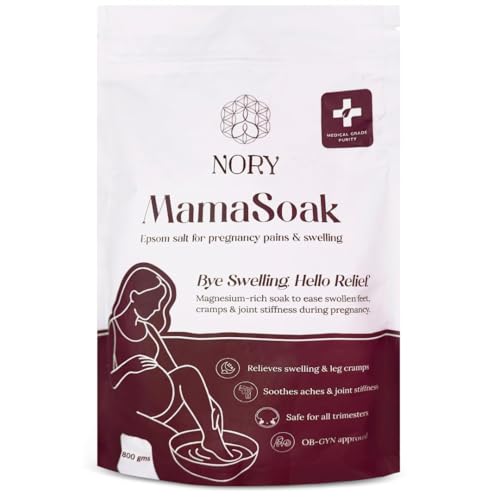 Nory Mamasoak Epsom Salt for Pregnancy Relief/Swollen Feet/Cramps & Joint Stiffness, Magnesium Rich ...