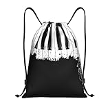 HJLUUFT Bolsas con cordón para piano – Versátiles bolsas de cordón para gimnasio, práctica bolsa de cuerda, ideal para deportes, gimnasio, yoga, viajes, Negro -, M