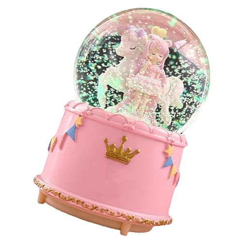 Listado de Cajas Musicales más recomendados. 45 Caja de Música Giratoria con Bola de Cristal con Copo de Nieve Automático, Música Hermosa, para Niñas y Niños, Luz LED de Siete Colores