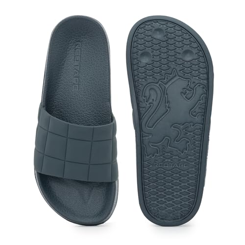 Image of Red Tape Womens Sliders in Slate Blue | Casual Pool Sliders | SLATE BLUE | 3 UK
