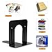 Book Ends, Bookends to Hold Books, Bookends for Shelves, Book Stopper,Nonskid Metal Bookends for Books, DVD, Video Games, Magazine,Black 4.72 x 4.72 x 4.72inch, 5Pair/10Piece