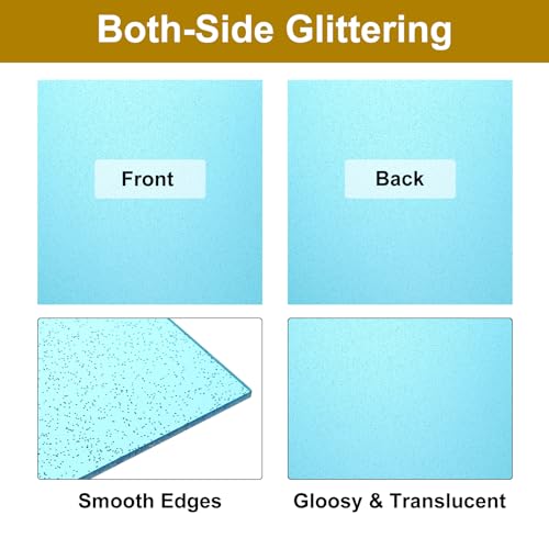 Image of MECCANIXITY 1Pcs Light Blue Glitter Acrylic Sheets 1 /8 inch Thickness 12 inch x 12 inch Glossy PMMA Fluorescent Plastic Sheets Extruded Translucent Blanks for DIY Art Crafting Laser Cutting & Engraving