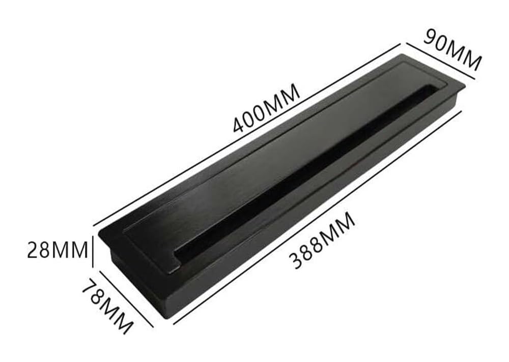 Przepust kablowy na biurko, przepust biurkowy do ukrywania kabli, wbudowana osłona otworu, organizery, osłony otworów kable ze szczotkami(Black,90x400mm)