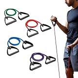 SPRI Xertube Resistance Bands with Handles – All Exercise Cords Sold Separately with Home Gym Workout Fitness Door Anchor Attachment Option -SPRI XERTUBES 4 Multi-Pack - Multi