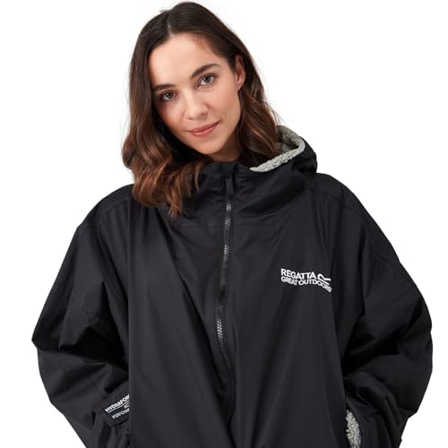 Regatta Unisex Adult Waterproof Robe Outdoor Lifestyle Robes, Borg Lined Changing Robe with Hood - Perfect for Outdoor Water Activities