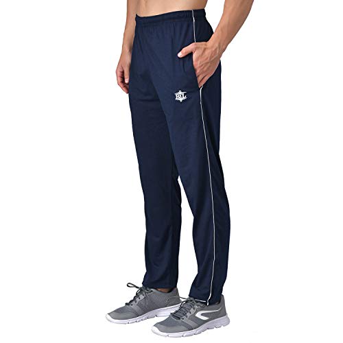 Image of eKools� Plain Trackpants for Men | Plain Trackpants | Basic Trackpants | Two Side Pockets with One Zip Pocket for Phone | 100% Cotton | Men's Trackpants (Pack of 2)