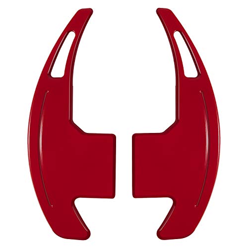 Image of Steering Wheel Shift Paddle Extended Shifter Trim Cover for Ford Mustang 2015 2016 2017 2018 2019 2020 2021 2022 2023 Interior Decoration Accessories Aluminum Alloy (Red 2PCS)
