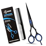 Professional Hairdressng Scissors Hair Cutting Scissors Hairdressers Barbers, Hairdressers for Stainless Steel Shears - for Salon Men, Women (Black Blue, 6.5")