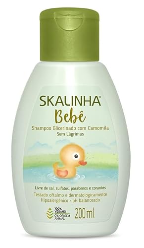Image of Brex America Skalinha Baby Chamomile Shampoo, 200ML (6.76 Fl Oz), Liquid, All Hair Types, Chamomile, Salt-Free, Sulfate-Free, Paraben-Free, Tear-Free, Hypoallergenic