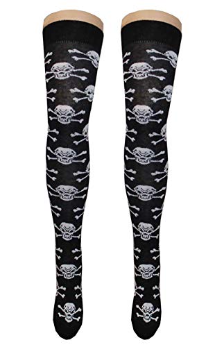 Chaussettes pour femme Motif tête de mort et os - Blanc - Taille Unique Cover