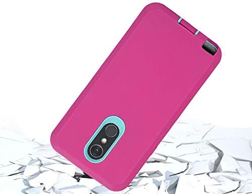 Annymall Case for LG Stylo 4 Case, Hybrid High Impact Resistant Rugged Full-Body Shockproof Tri-Layer Heavy Duty Case, with Kickstand & Built-in Screen Protector for LG Stylo 4/ LG Stylo 4 Plus (Rose)