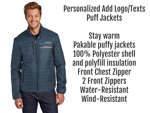 INK STITCH Men J850 Custom Embroidery Personalized Packable Puffer Jackets4