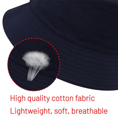 Image of Cotton Bucket Hat for Women Men Summer Travel Sun Beach Bucket Cap, Unisex Outdoor Fisherman Hat