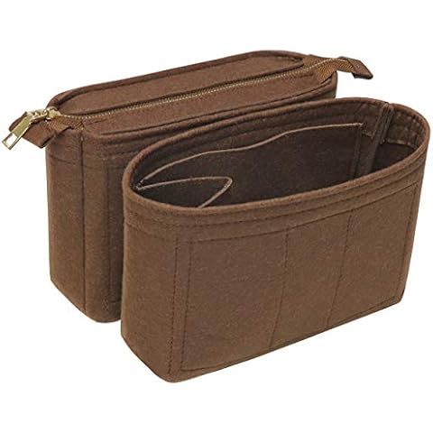 Soyizom Bag Insert Organizer,2 Packs Insert Purse Organizer Fits For Neo Noe, Small Handbag Purse Neo Noe Organizer with Zipper for Women,Coffee Cover