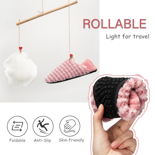 Image of ATHMILE House Slippers for Women Men Indoor Barefoot House Shoes Soft Socks | Furry Slip on Cozy Comfy Flexible Machine Washable Home Bedroom Travel Hospital Yoga Gifts for Mom Grandma