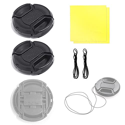 4 Capuchons de Remplacement d'objectif de 40,5 mm et 2 Chiffons pour Lunettes, Capuchon d'objectif Avant, Pare-Soleil à Ressort Super, protège-Objectif de Montage d'appareil Photo (40,5 mm)