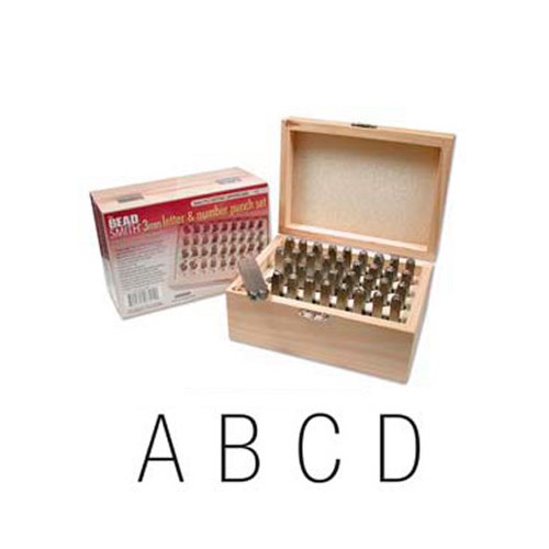 Beadsmith 36 Piece Letter & Number Punch Set For Stamping Metal 1/8 Inch