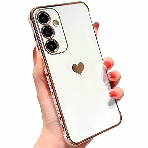 Vepbk Cover per Samsung Galaxy A35 5G, Cover Custodia Silicone Morbido TPU Cuore Disegni Case Colorate Resistente Sottile Gomma Morbida Antiurto Cover Custodia per Samsung Galaxy A35 5G,Bianco