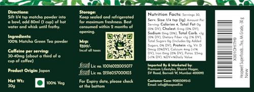 Image of Heapwell Superfoods AA Ceremonial Matcha Green Tea Essential Set | 30g Matcha, Bamboo Whisk & Scoop | Perfect for gifting