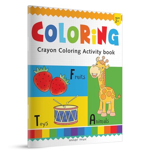 Image of Preschool Activity Book: Coloring - Crayon Fun Activity Book for Kids Ages 3-5 | Big Pictures to Color, Shapes, Animals & More | Boost Creativity & Fine Motor Skills | 2+ Hours of Coloring Fun