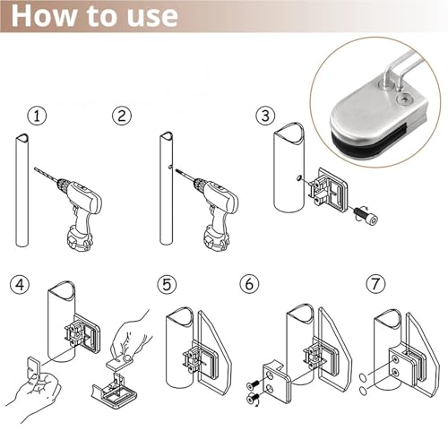 Abrazaderas de vidrio en acero inoxidable 304 con acabado pulido elegante para ventanas 5