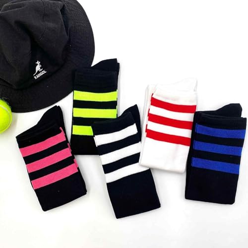 COUVER Striped Women's Cotton Knee High Tube Socks, Women Shoe Size 5-9, 1 Pair4