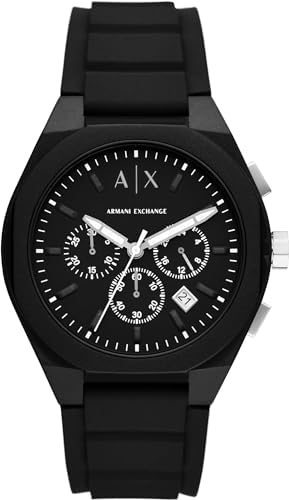Armani Exchange Watch for Men, Quarz-Chronographenwerk und 44mm G...