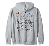 a sweet friendship refreshes soul sisters bestie best friend felpa con cappuccio
