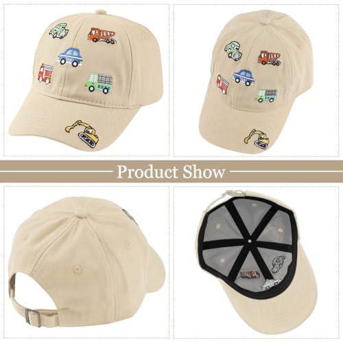 Cute Construction Vehicle Embroidered Kids Baseball Caps Adjustable Cotton Toddler Sun Hat Vintage Cowboy Hat2