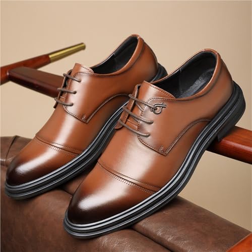 Men's Fashionable Soft Sole Oxfords Business Formal Wedding Dress Shoes Black Comfortable Trendy Youth Casual Genuine Leather2