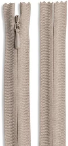 36-Inch Invisible Zipper – Non-Separating Nylon Zipper for Dresses, Skirts, Pants & Crafts (Beige)