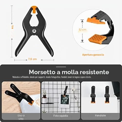 EMART Supporto Fondale Fotografico 2,6x3m, Supporti per Sfondi Regolabile | 2 Morsetti a Molla, Studio, Ritratto, Fotografia di Prodotto