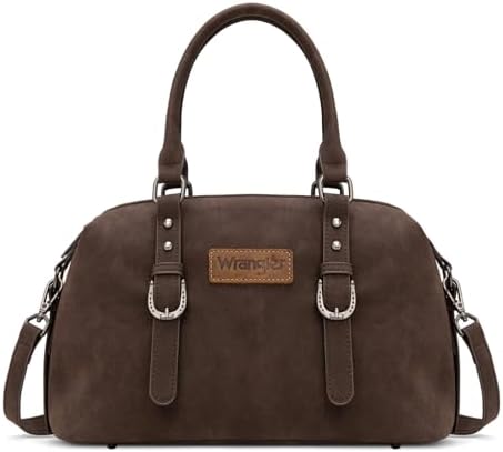 Wrangler Suede Bag Top Handle Purse Satchel Handbags Suede Doctor Crossbody Barrel Handbags for Women