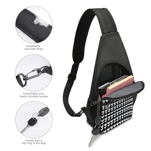 Bolso cruzado deportivo negro para adulto miniatura 4