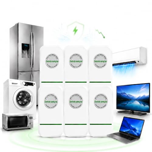 6 Pack Electricity Saving Box Energy Saving Device Smart Voltage Support Stabilizer for Home Appliances Plug-in Outlet Protection with Indicator Light 90250V
