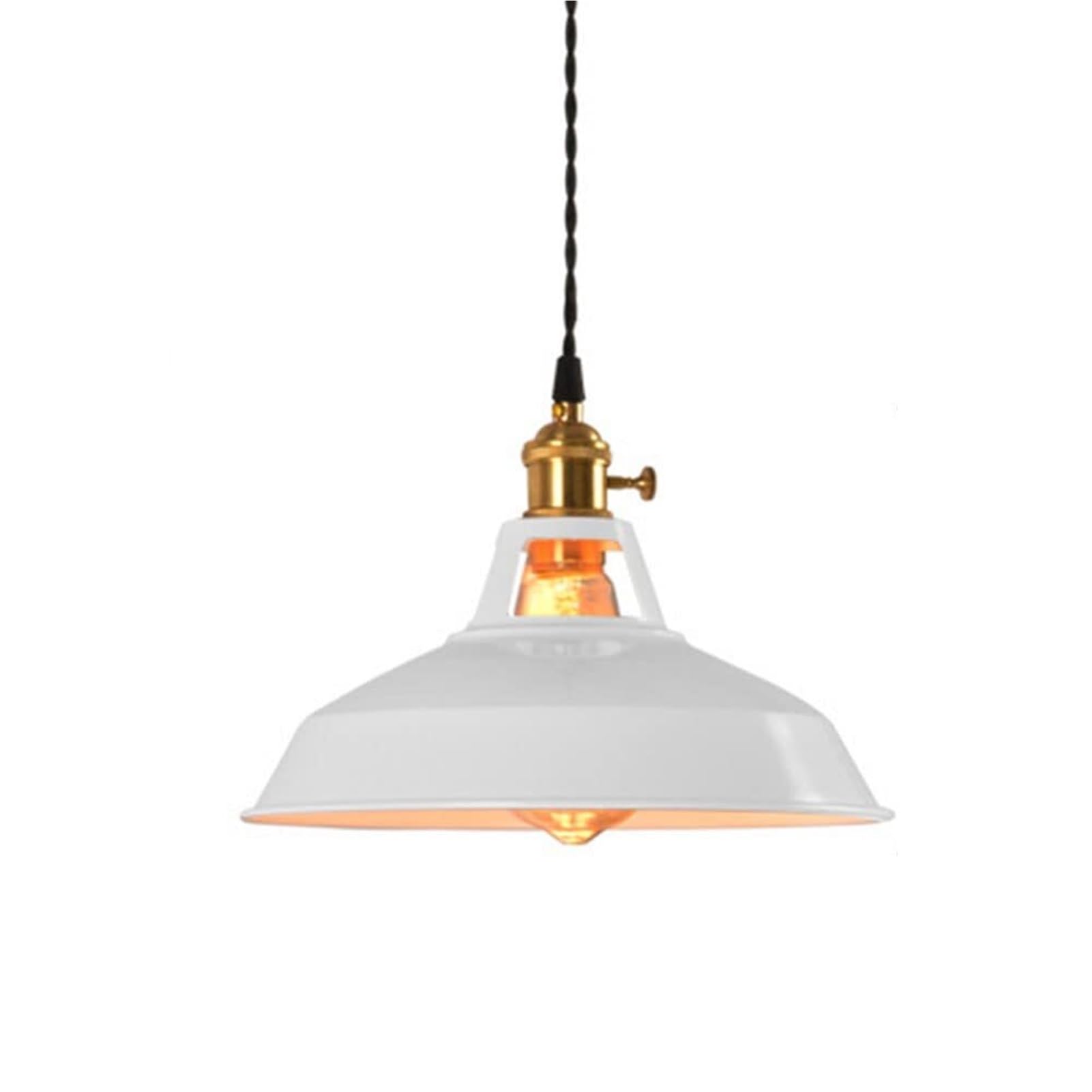 KXEcoLife Metal Modern Minimalist Color Pendant Lamp Chandelier Hanging Lighting Ceiling Fixture E27 Creative Adjustable for Restaurant Bar Bedroom Bedside(White)